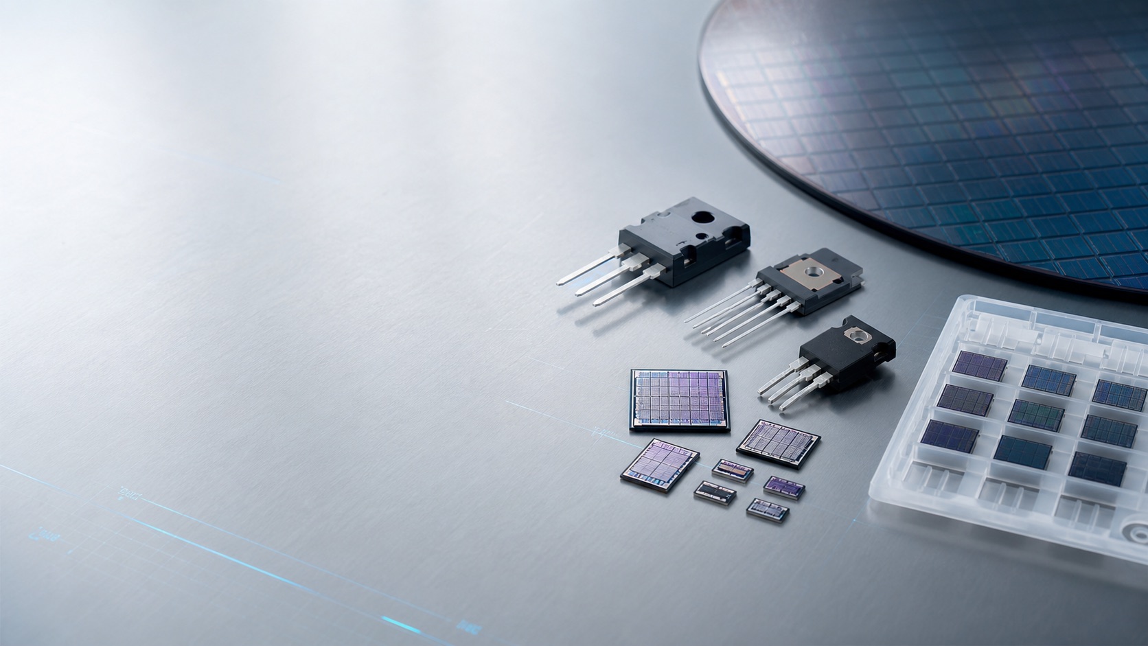 Wafers, die and power semiconductor packages concept